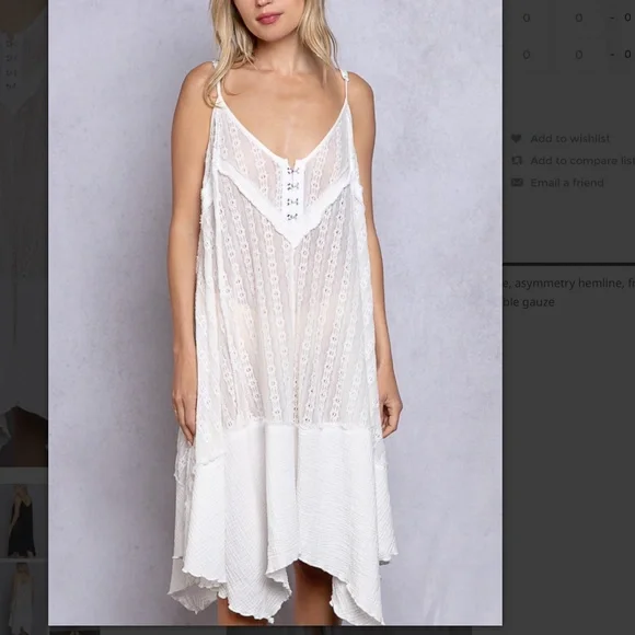 POL Vintage Sheer Lace Dress Women's Tank Dress Top SB46 - Picture 3 of 15